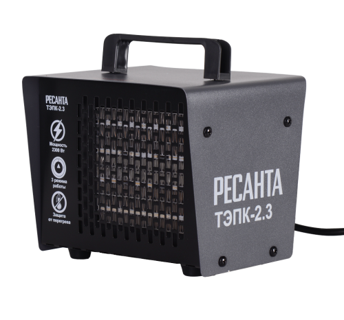 Тепловая электрическая пушка ТЭПК-2 (ТЭПК-2,3) (керам.нагрев.элемент) квадратн.корпус Ресанта